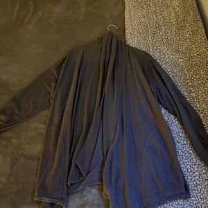 Dark Gray Open Front Cardigan